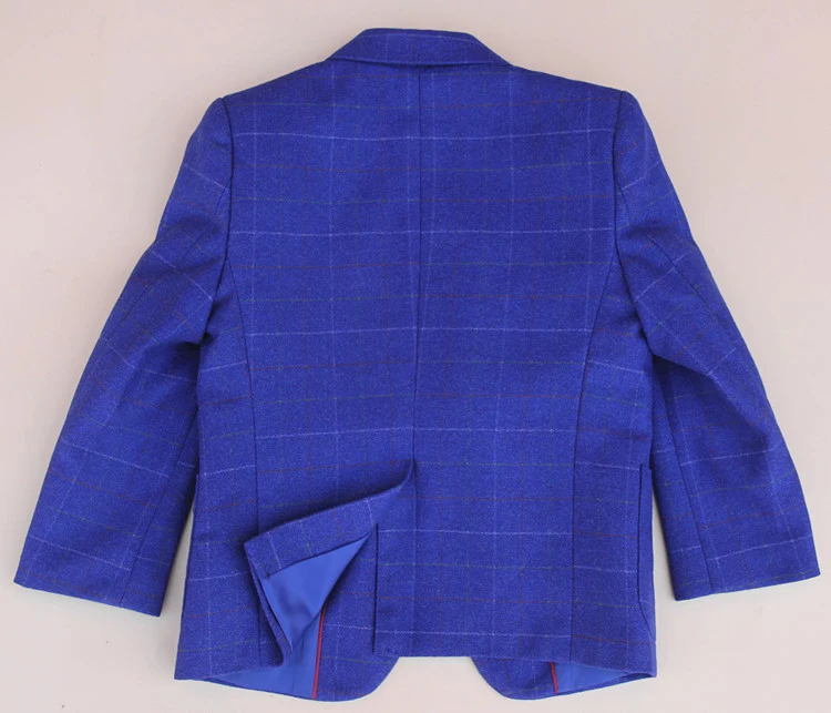 Boys Dress set Suit 4 Pieces jacket+vest+pants +bow tie Children Formal Suit Jacket Plaid high quality size 2years -12 years