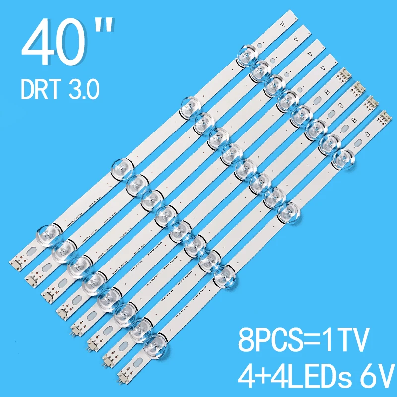 For 40lb LED backlight strip, 4 pairs/set, 6V, 40 inch, DRT4, 0 Rev0, 7 A type, SVL400, for TV maintenance, 40LH5300, 40LX570H led backlight strip for innotek 40inch ndsoem a type rev0 1 kdl 40r452 kdl 40r485a kdl 40r350c klv 40r457a