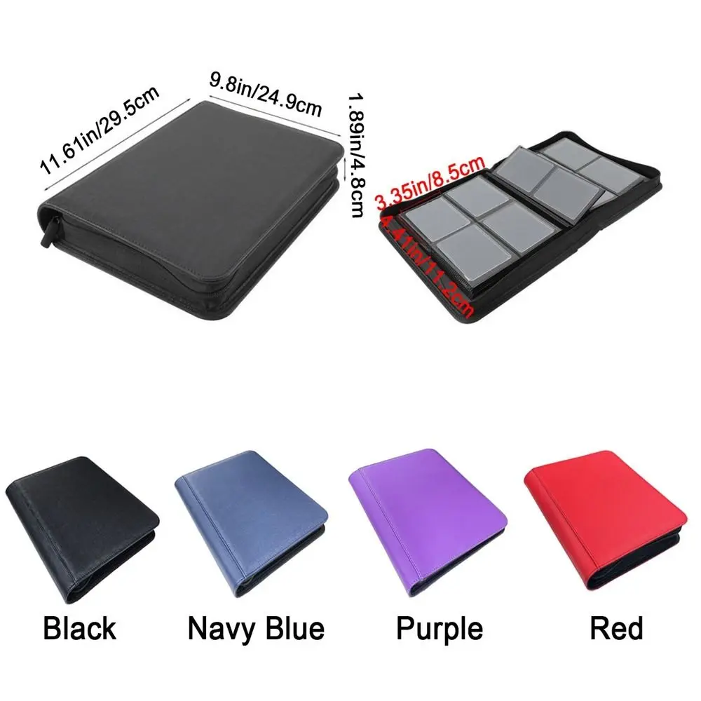 PU Toploader Binder 112 Toploaders Double Sided Pockets Toploader Album Waterproof 4 Pocket Game Card Album Sport Cards