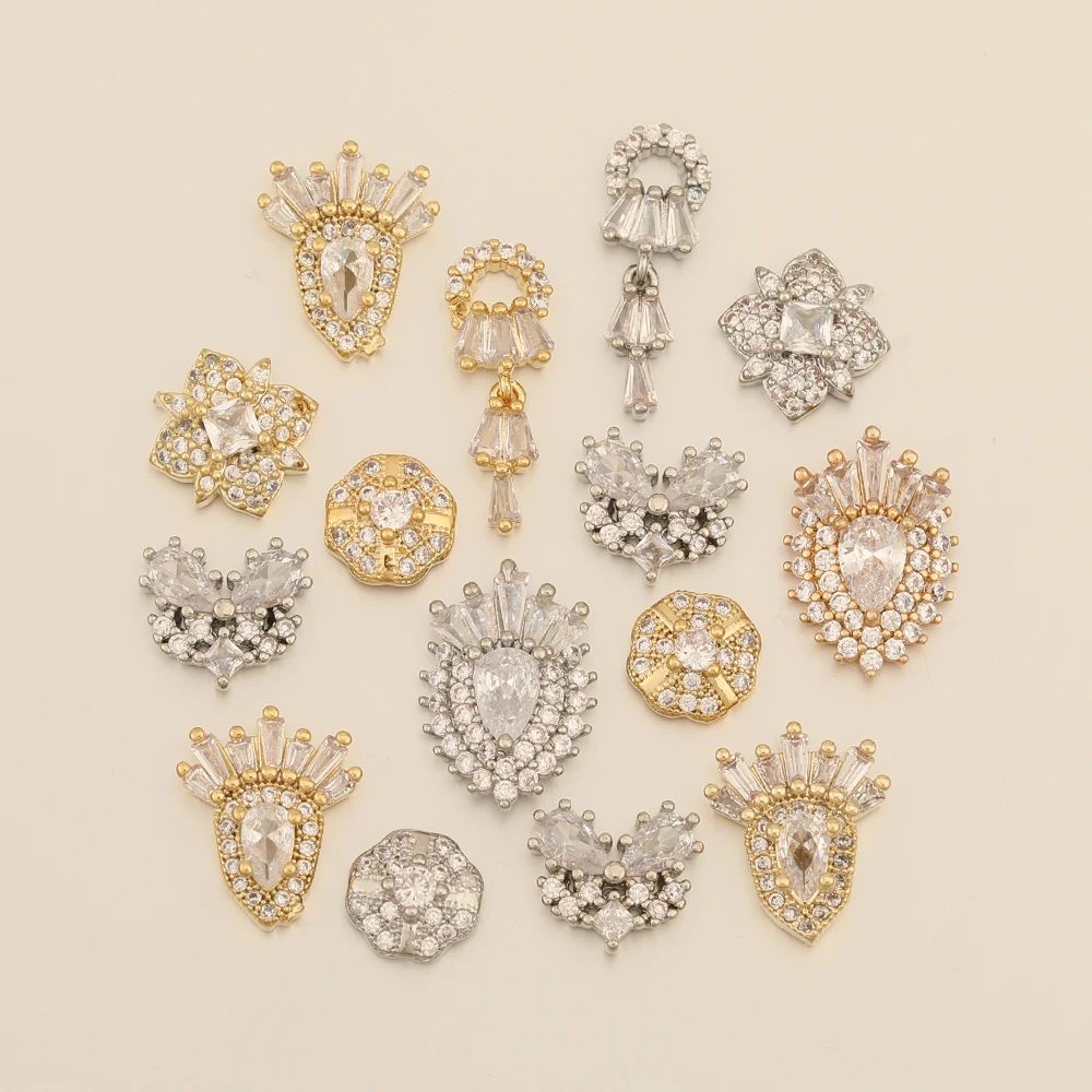 Cordial Design 40Pcs Jewelry Accessories/Hand Made/Cubic Zirconia Charms/Genuine Gold Plating/DIY Making/Fingernail Findings - cordial