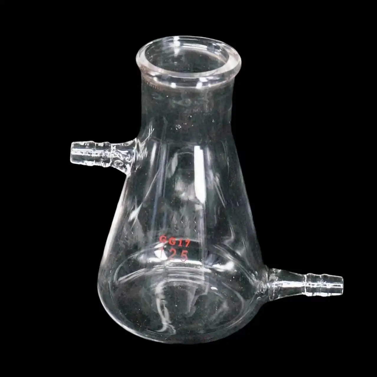 125ml Borosilicate Glass Filtering Flask Lab Bottle With Double 10mm Hose Vacuum Adapter Flask