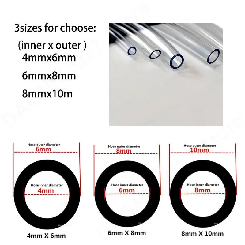 4x6mm 6x8mm 8mm 10mm PVC Food Grade Transparent Hose pipe Drinking Flexible Tube for Fish Tank Plastic Hose Water pipe Pumps for pvc plastic hoses