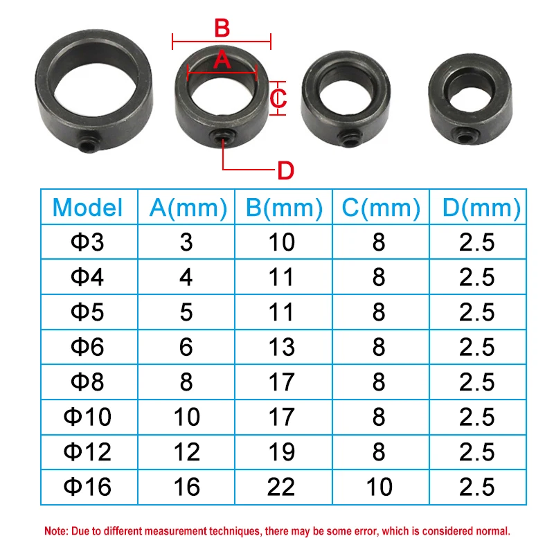 Drill bit set 8pc silver drill bit limit ring mini wrench positioning ring round woodworking screw clamp drill bit adjustment tool set