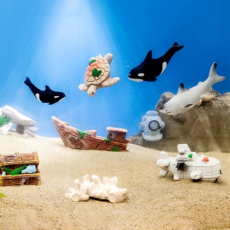 

Mini Simulated Whale Turtle Aquarium Fish Tank Micro Landscape Home Desktop Car Dashboard Ornaments