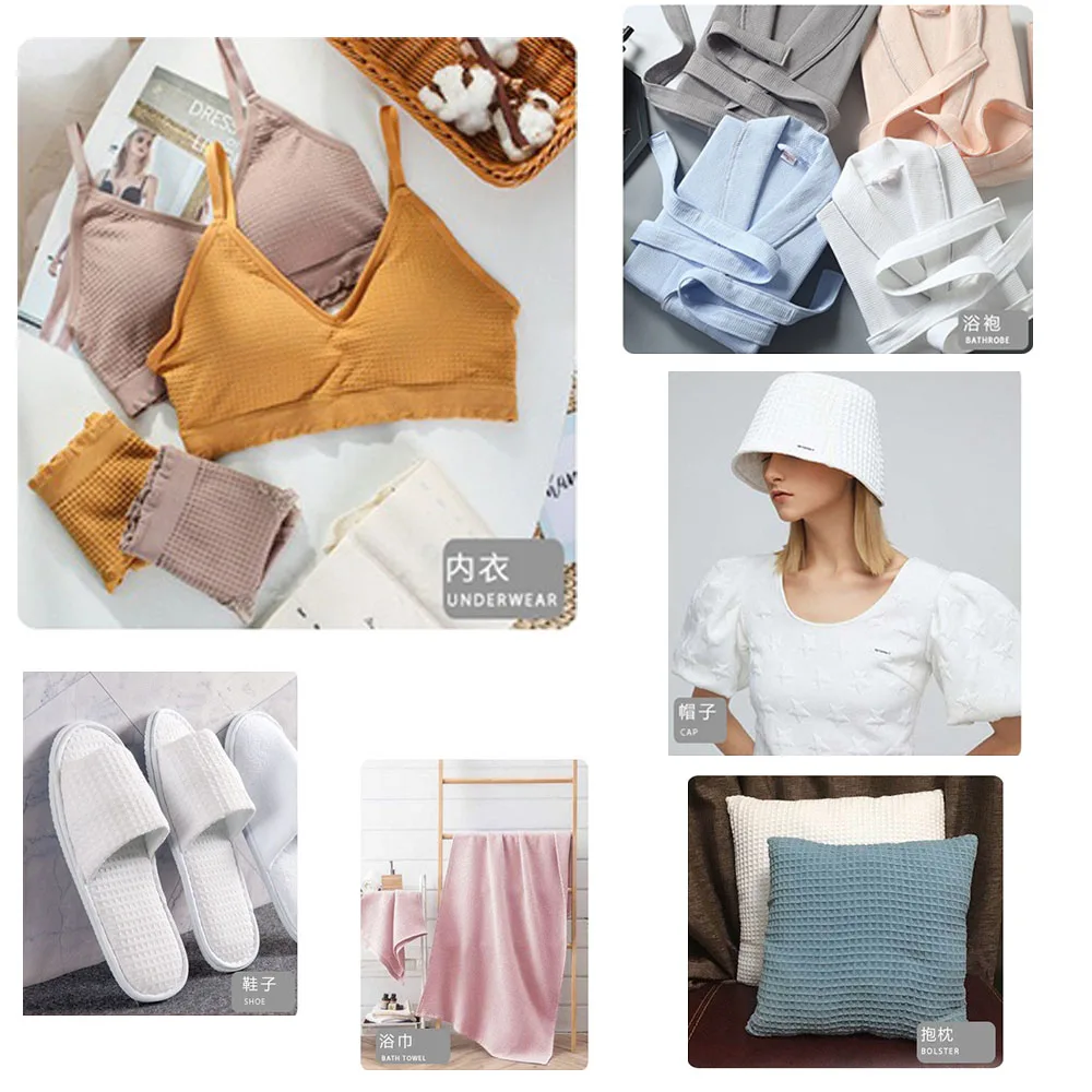 Soft Waffle Weave Cotton Fabric Pure Color By Half Yard DIY Quilting Cloth Sewing For Baby Sleepwear And Bathrobes Skin Friendly