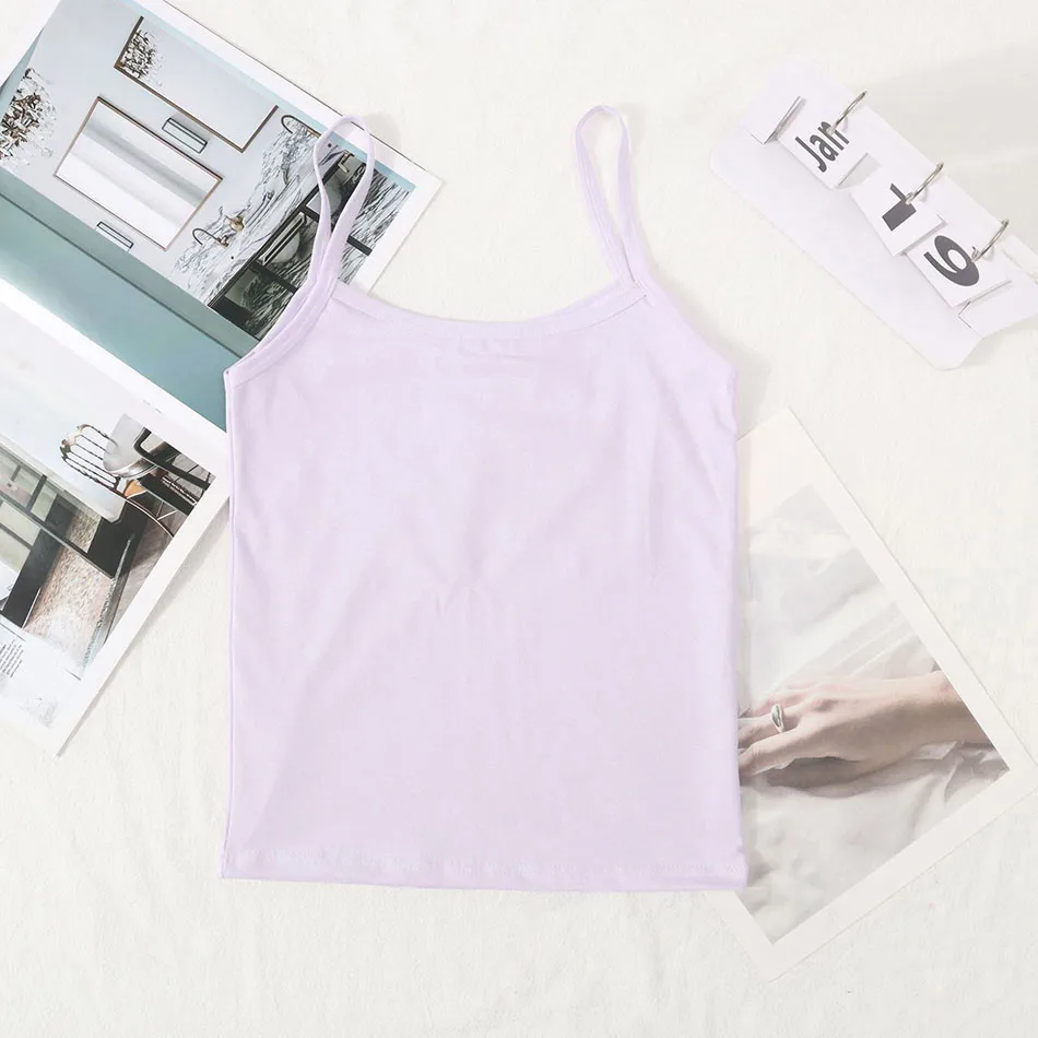 Girls Development Period Solid Color Cotton Soft Breathable Underwear Vest Girls Anti Exposure  Safety Underwear Girl Vest 6