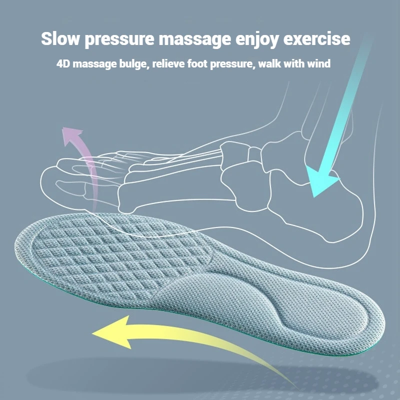 1/6pair Soft Memory Foam Shoe Insoles Outdoor Sport Deodorizing Insole Absorbs Sweat Antibacterial Shoe Insoles Camping Supplies 4