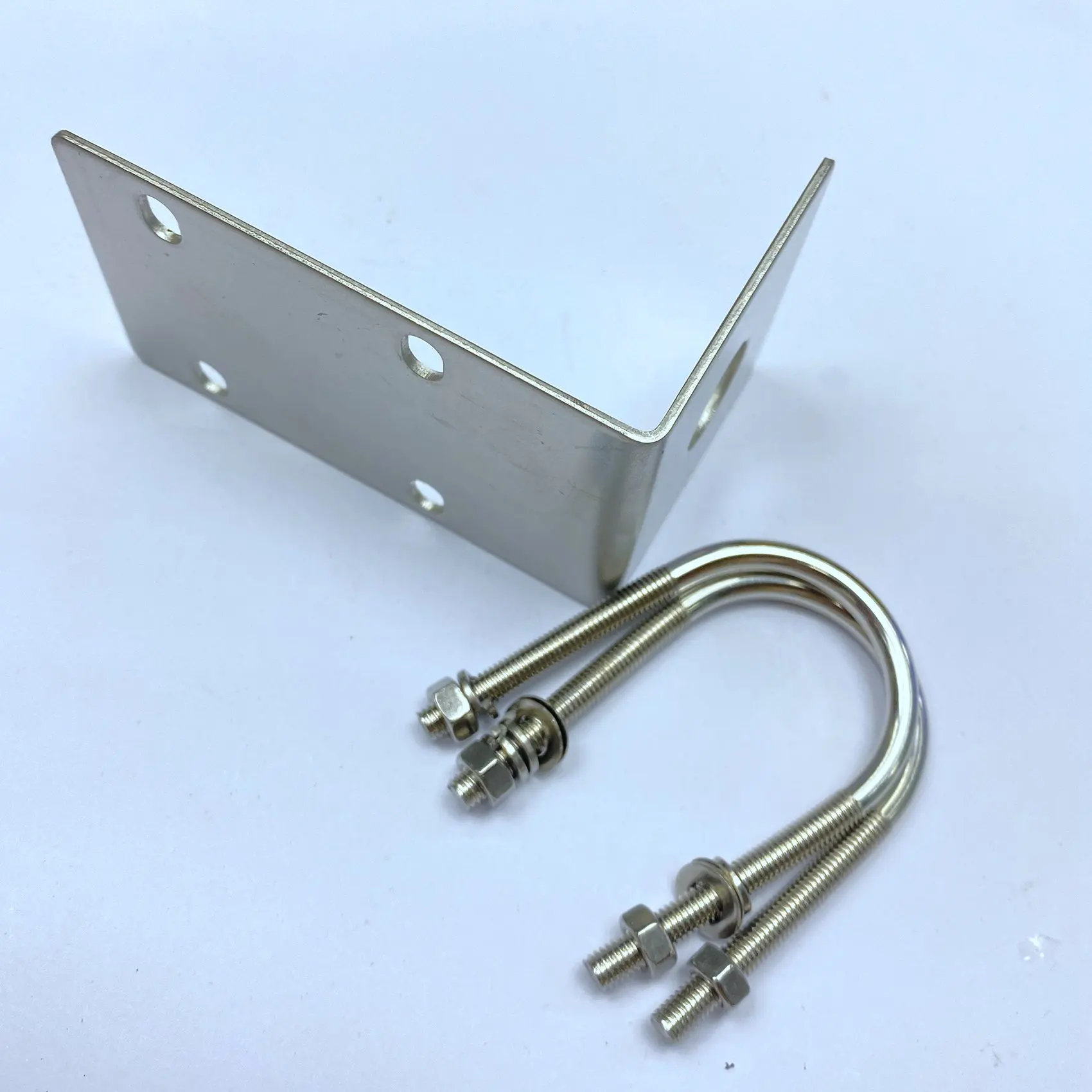 Antenna Mount Bracket Stainless Steel Antenna Mount Bracket with U Style Bolts for Ham UHF VHF CB Cellular Trucker Antenna Use Accepted