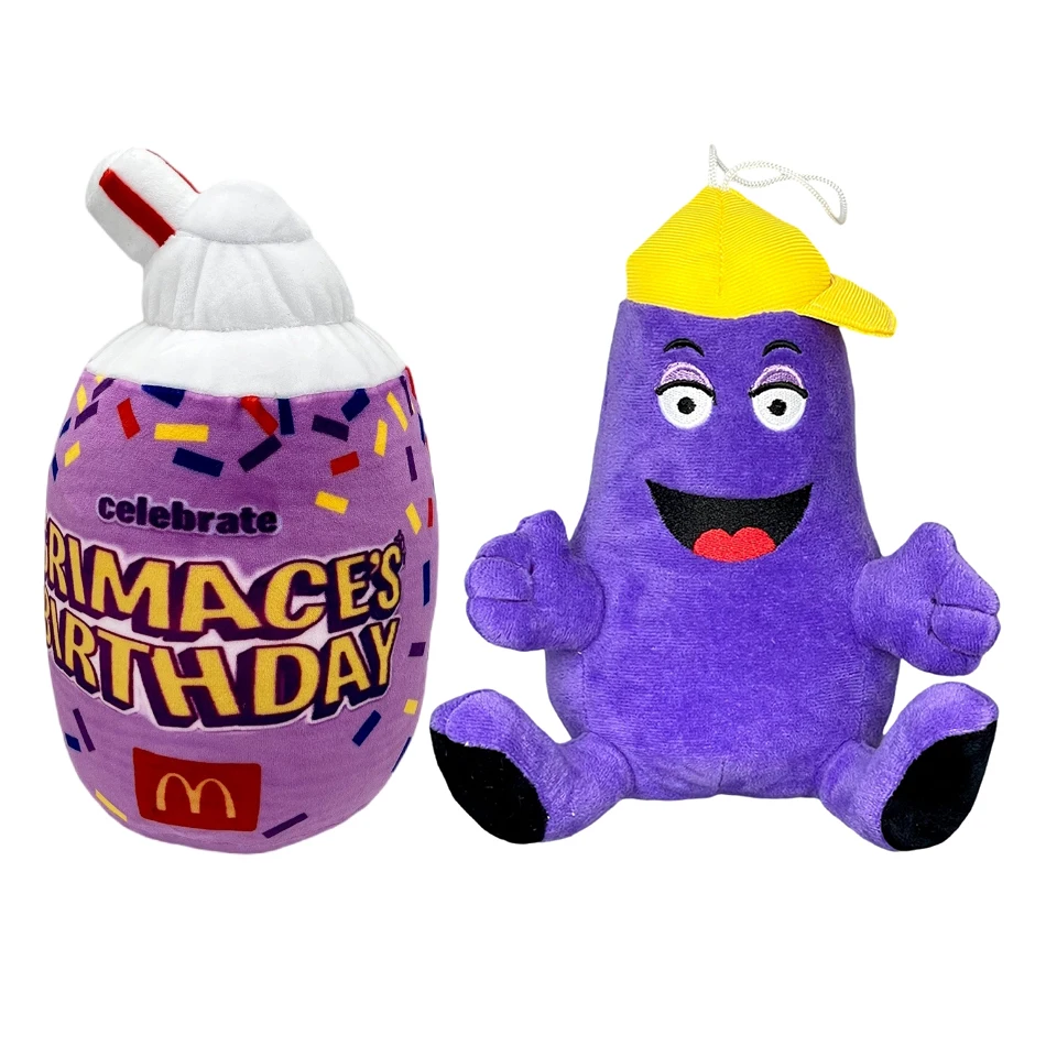 22 ~ 25Cm Smorfia Cappello Giallo Peluche Milk Shake Killer Cartoon Dolls Mcdonald Peluche Farcito Regalo Di Natale Per I Bambini