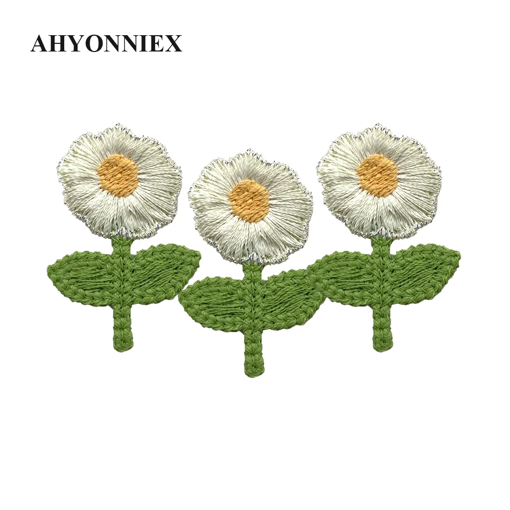 10PcsLotSmallDaisiesFlowerPatchEmbroiderySewonPatchesfor