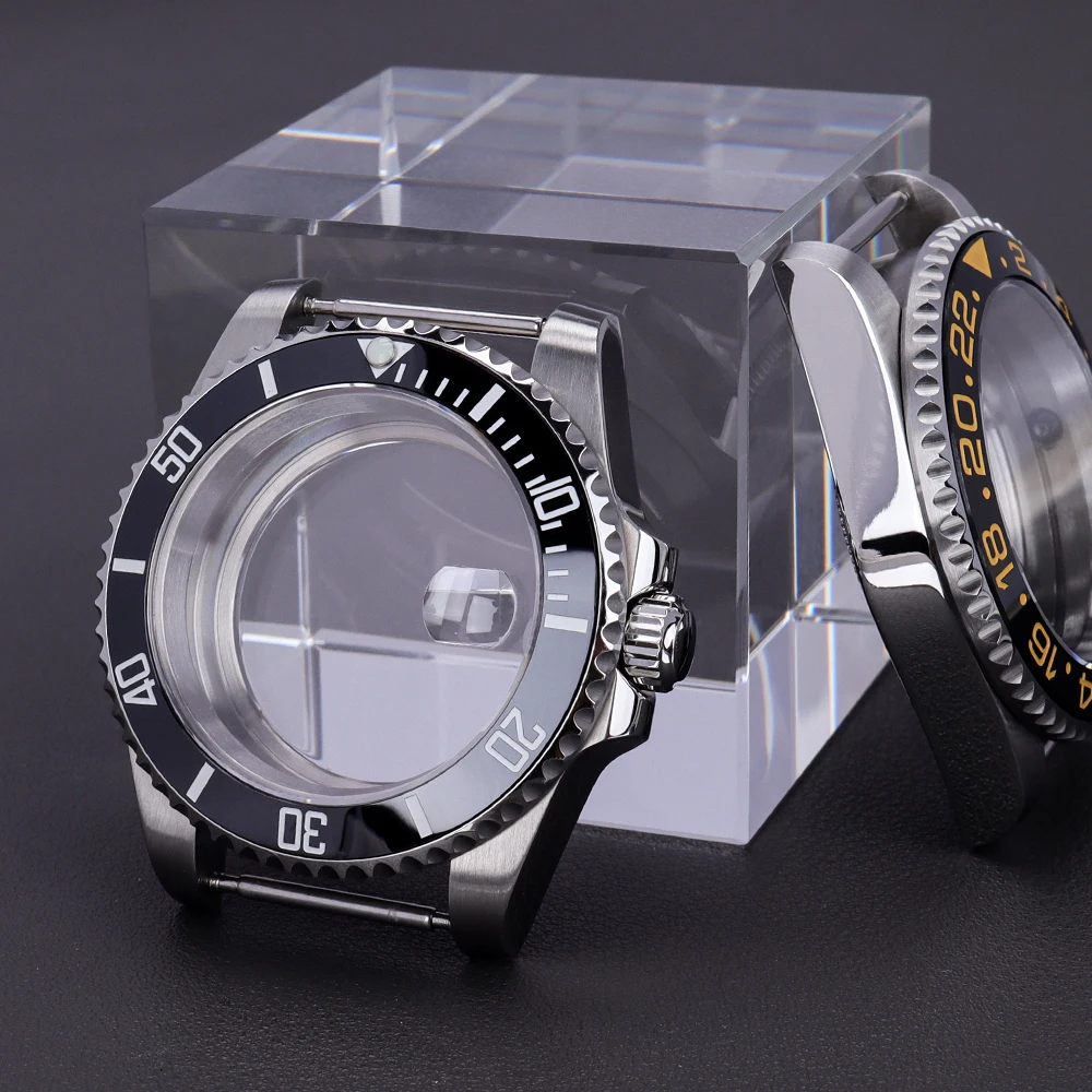 40mm Edelstahl-Uhrengehäuse mit Saphirglas für NH35 NH36 NH34 8215 ETA2824 Uhrwerk 28,5mm Zifferblatt Submariner-Stil Gehäuse – Detail 6