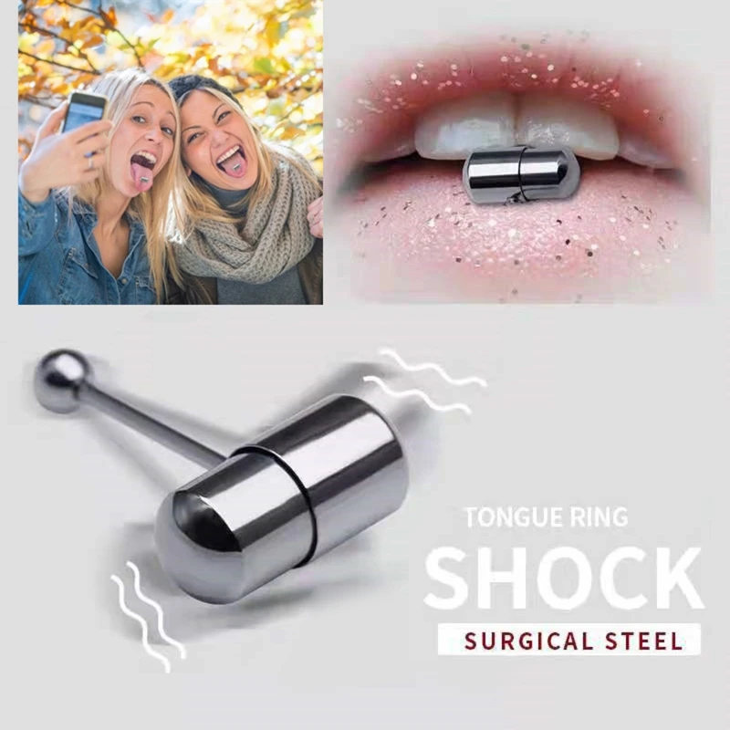 Vibrating Tongue Ring Mixed Colors Prickly Straight Barbells Body