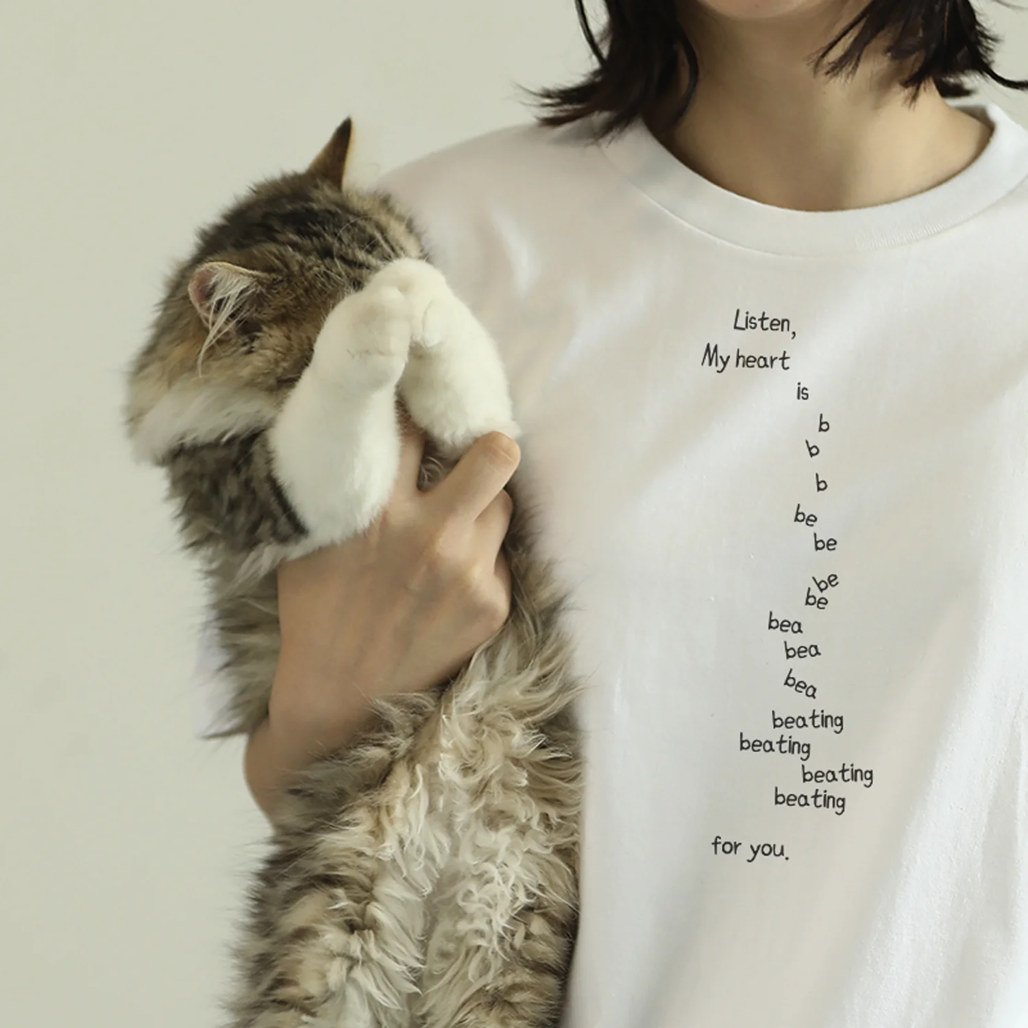 [XNF Official Store]260 Of Grams Heavy Cotton! Listen, My heart is beating Sports Printed Vintage T-shirt Men's Women's Top