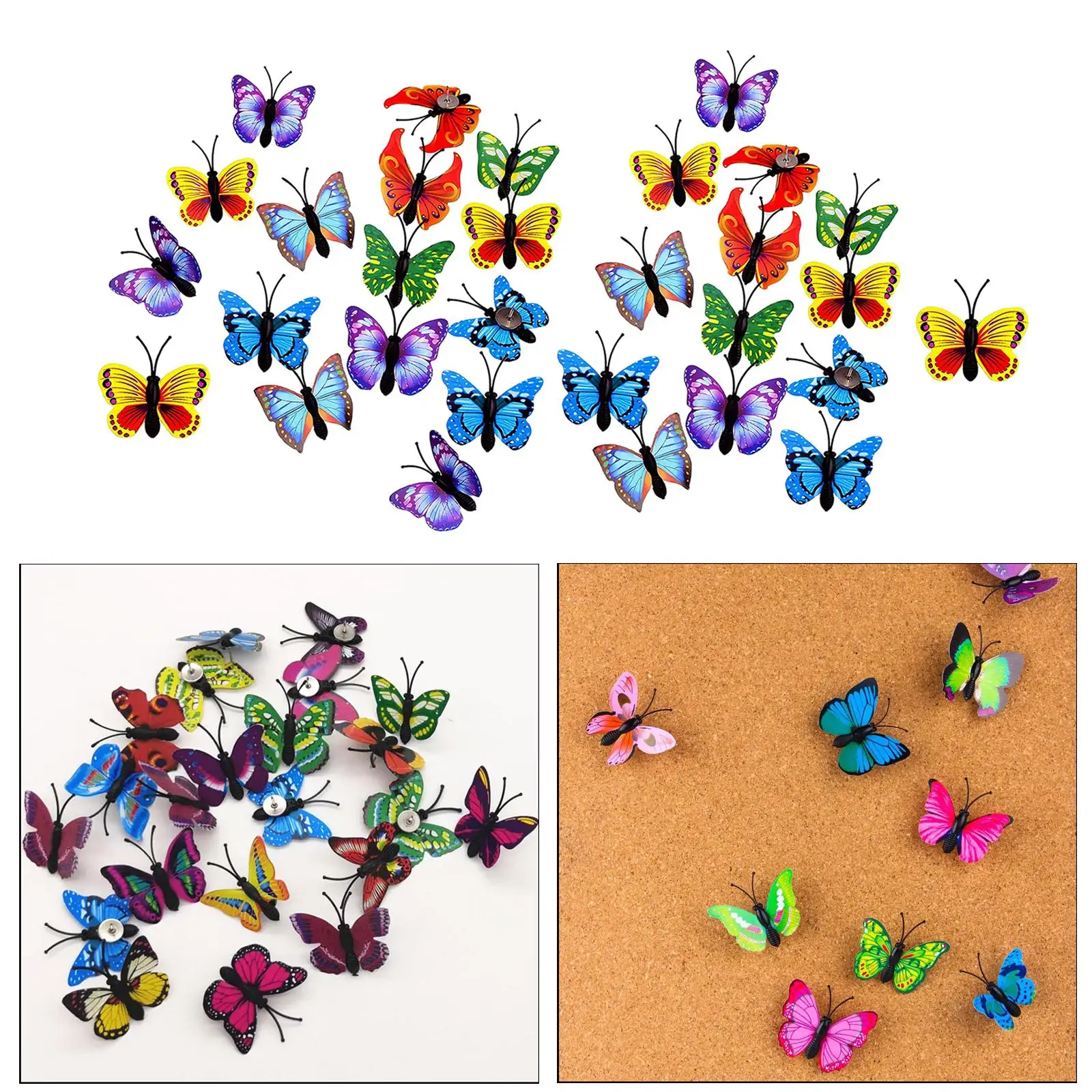 30 Push Pins Travel Marker Corkboard Cute Thumb Tacks Office Organization Working School Learning Marking Notice Thumbtacks