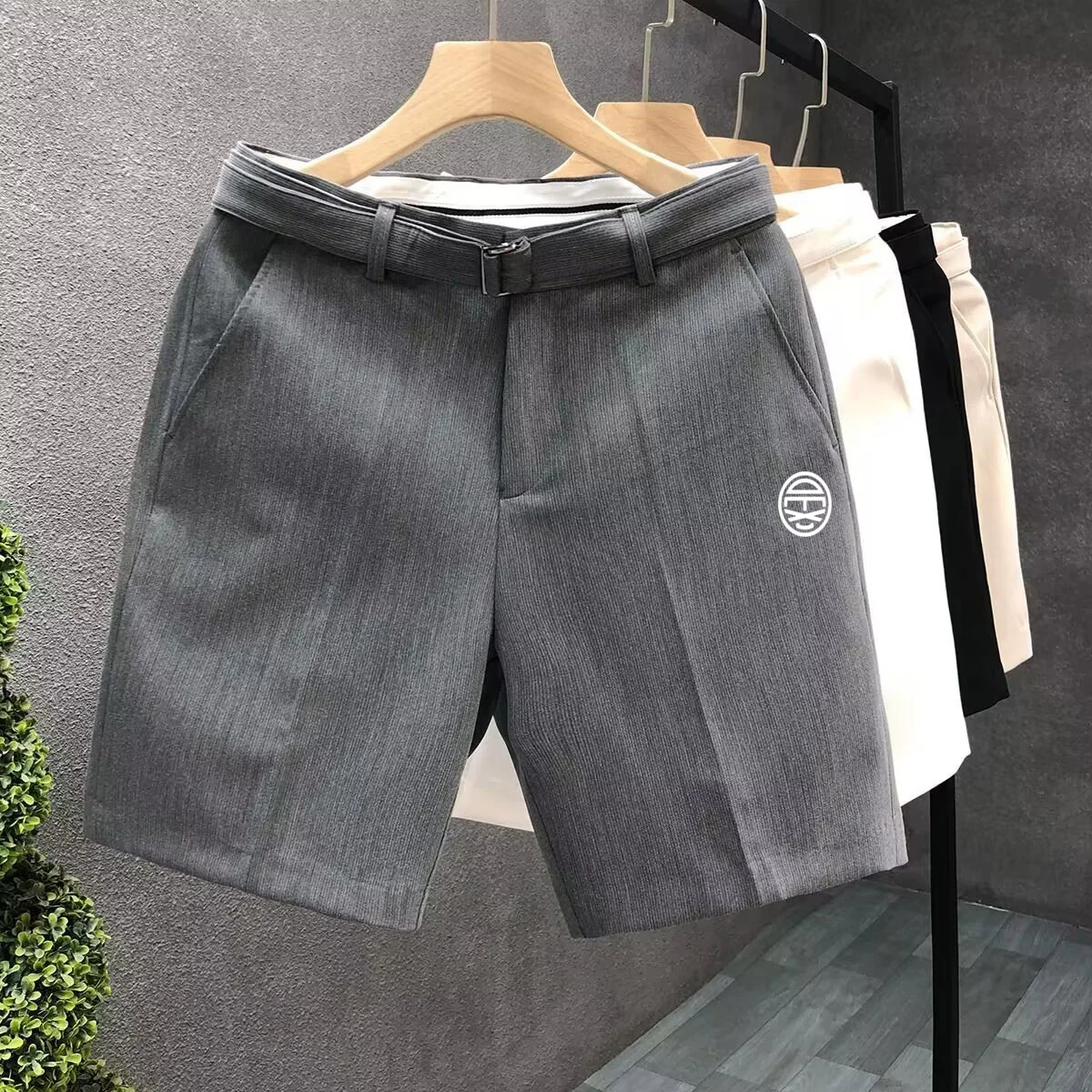 Men Golf Pants Slim Casual Shorts