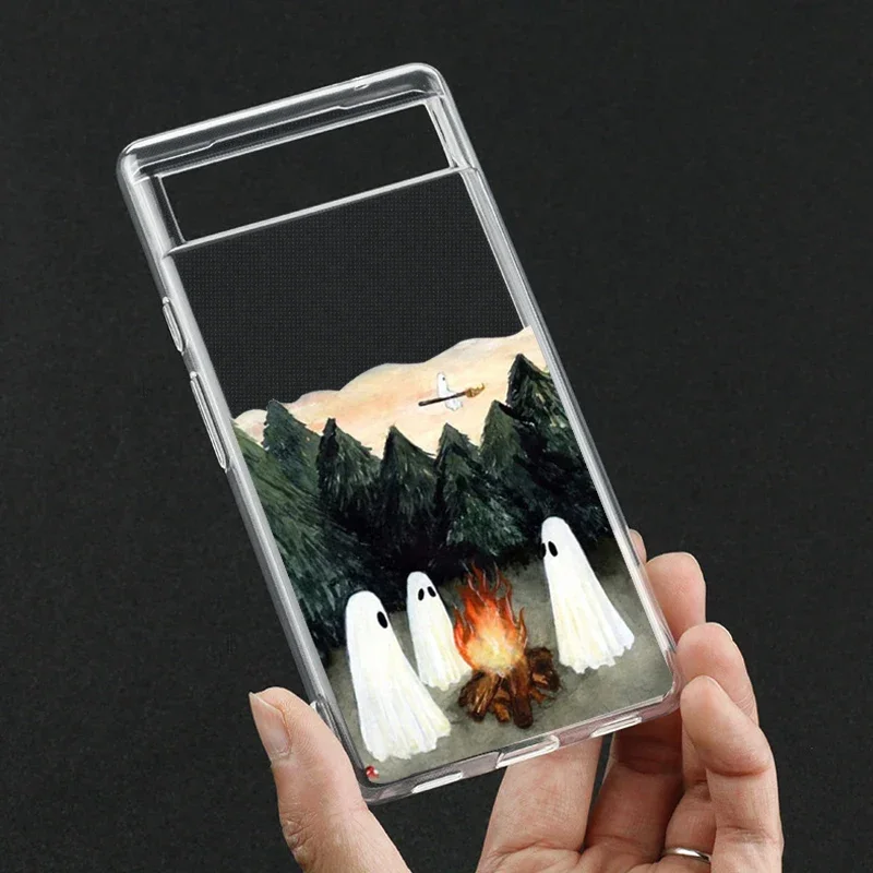 Clear Transparent Halloween Ghost Phone Case - Cute and Fun Design