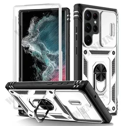 Heavy Duty Protective Case with 360° Rotating Kickstand and Camera Guard for Samsung A56 5G (White)