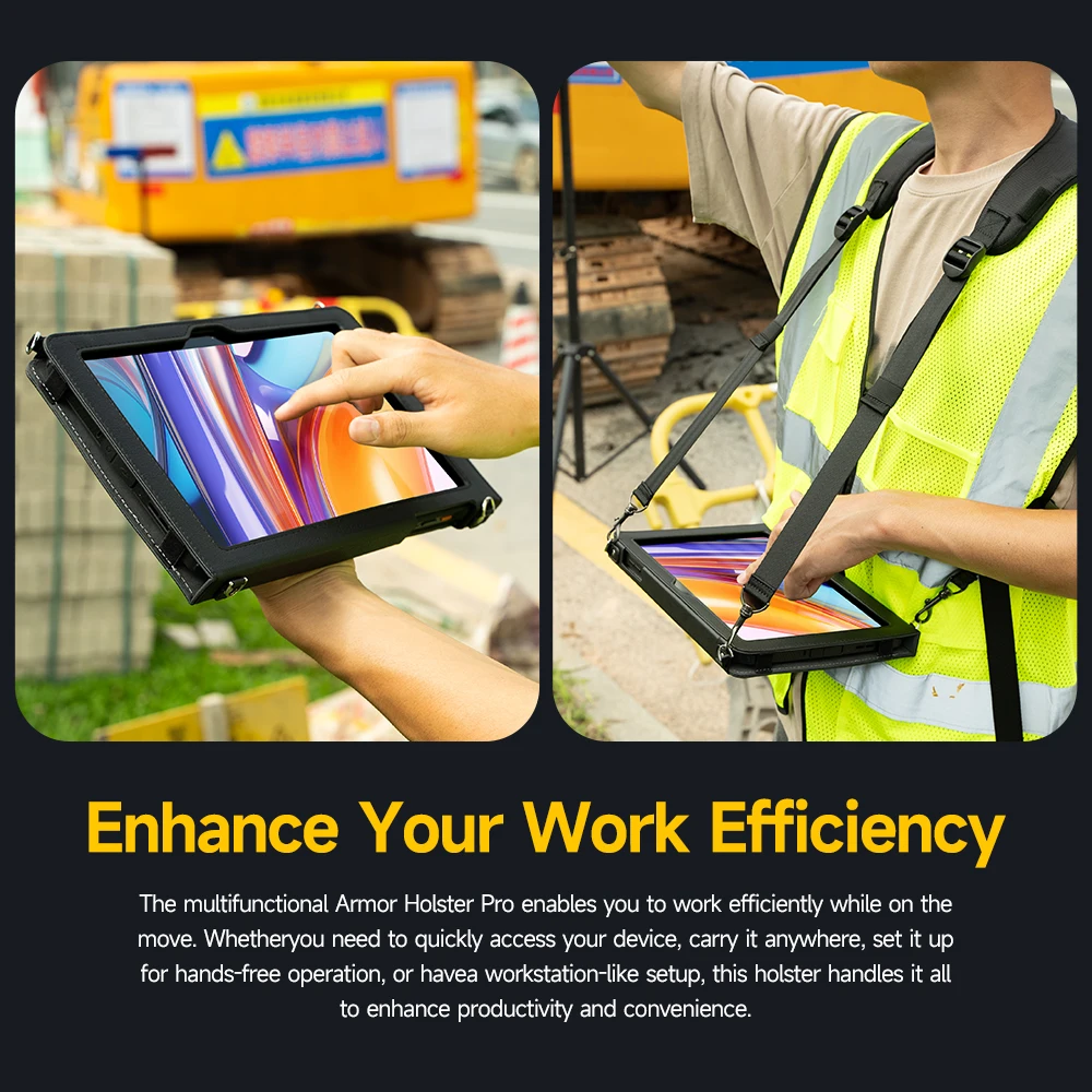 Ulefone Armor Holster Pro Original Tablet Leather Case with Carrying Bag, Stand and Handheld Holder for Armor Pad 3 Pro.