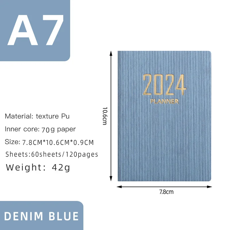 Schedule Notebook Notebook Diary Journal 365-Day Portable A7 Pocket Planner Pu Cover Daily Weekly Schedule Notebook Calendar Journal School Office Supplies Agenda