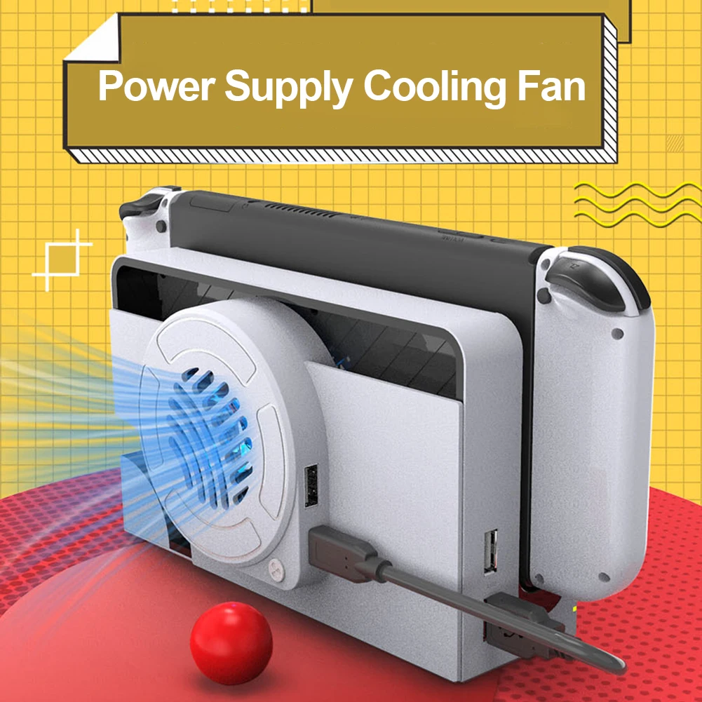 Gaming Cooling Fan Turbo Radiator Game Console Base Cooler Charger Dock with Light for Nintendo Switch OLED Accessories