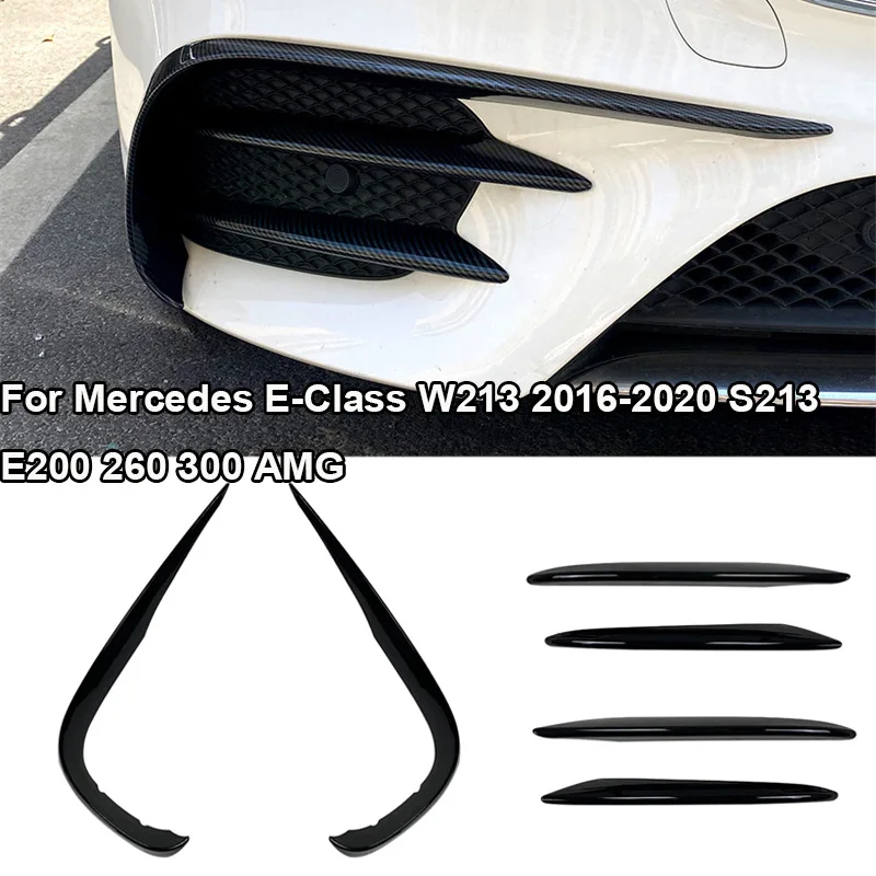 

Glossy black For Mercedes E-Class W213 2016-2020 S213 E200 260 300 AMG Front Bumper Front Bar Wind Knife Wind Knife Car Bumpers