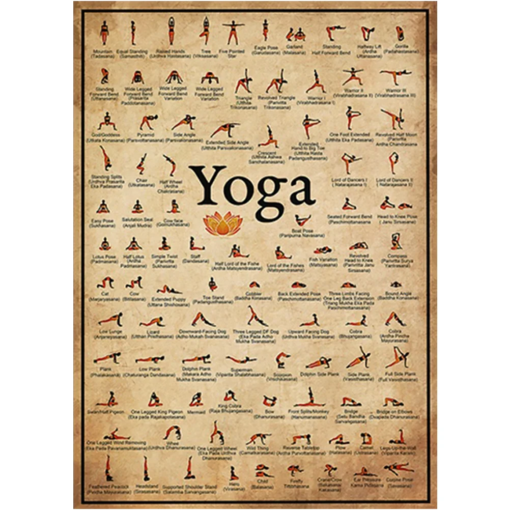 Canvas Design Wall Picture Household Wall Decor Yoga Posture Poster Home Supply