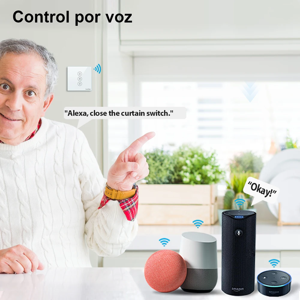 LoraTap-Interruptor de persianas Tuya de 4ª generación, Control remoto,  porcentaje, funciona con Google Home, Alexa, Smart Life