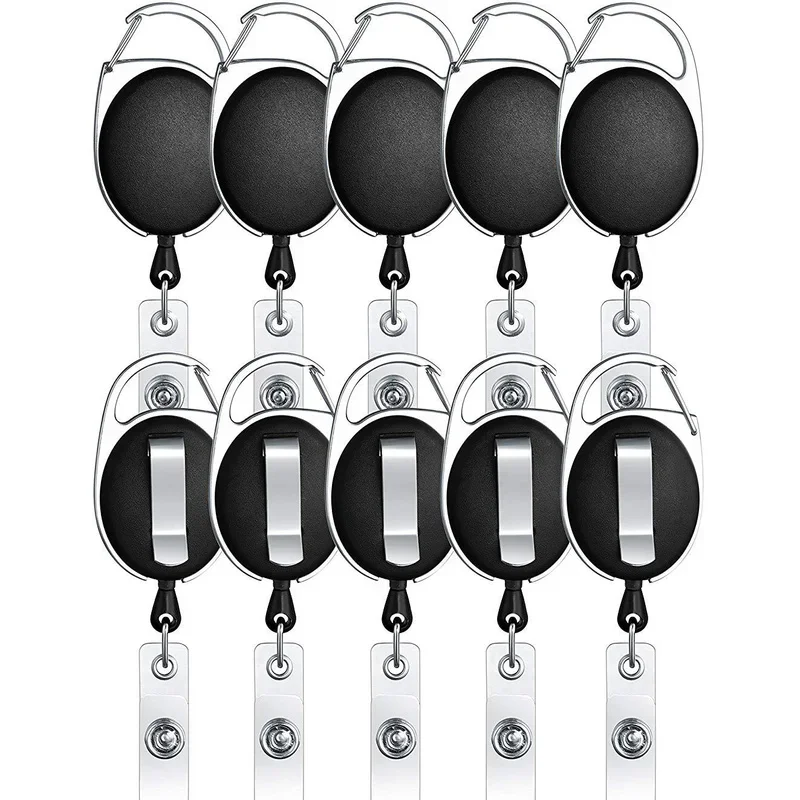 5Pcs Retractable Pull Badge Reel ID Lanyard Name Tag Card Badge Holder Reels Recoil Belt Key Ring Chain Clips badge holder retractable badge reel retractable key ring retractable id lanyard retractable id tag badge holder keychain