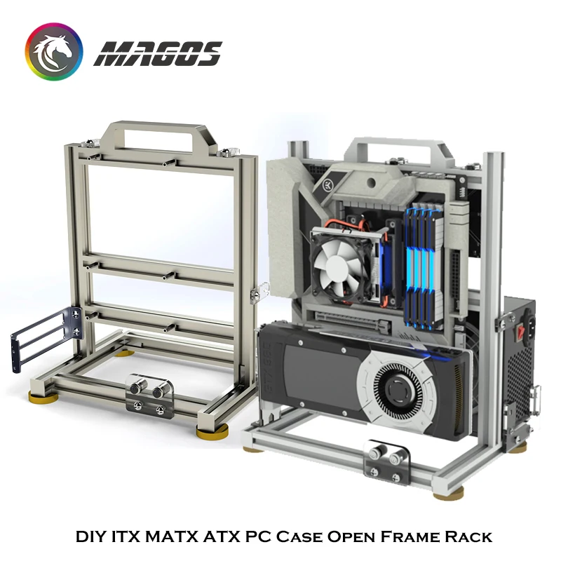 Enhanced Gaming PC Cabinet with DIY Open Chassis Design and Water Cooling Capability