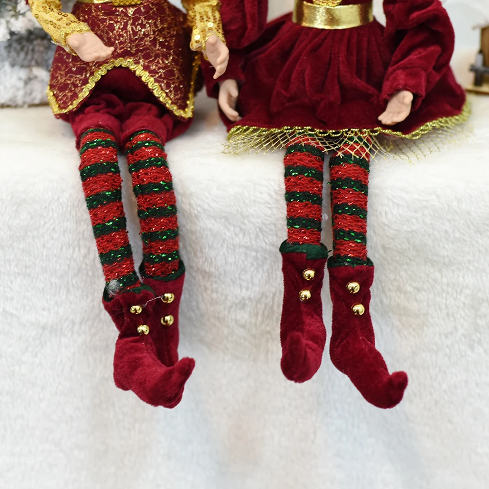 par elf casal de pelúcia natal para casa decoração natal navidad ano novo presentes kidstree pendurado ornamentos crianças brinquedos