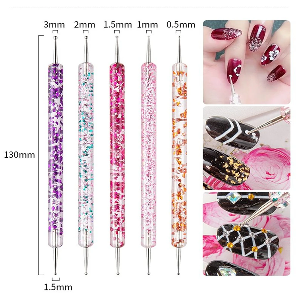 12pcs/set Manicure Brushes Sets Dotting Pen Acylic Nail Extension Painting Nail Brushes for Nail Art Gel Nail Polish Tools