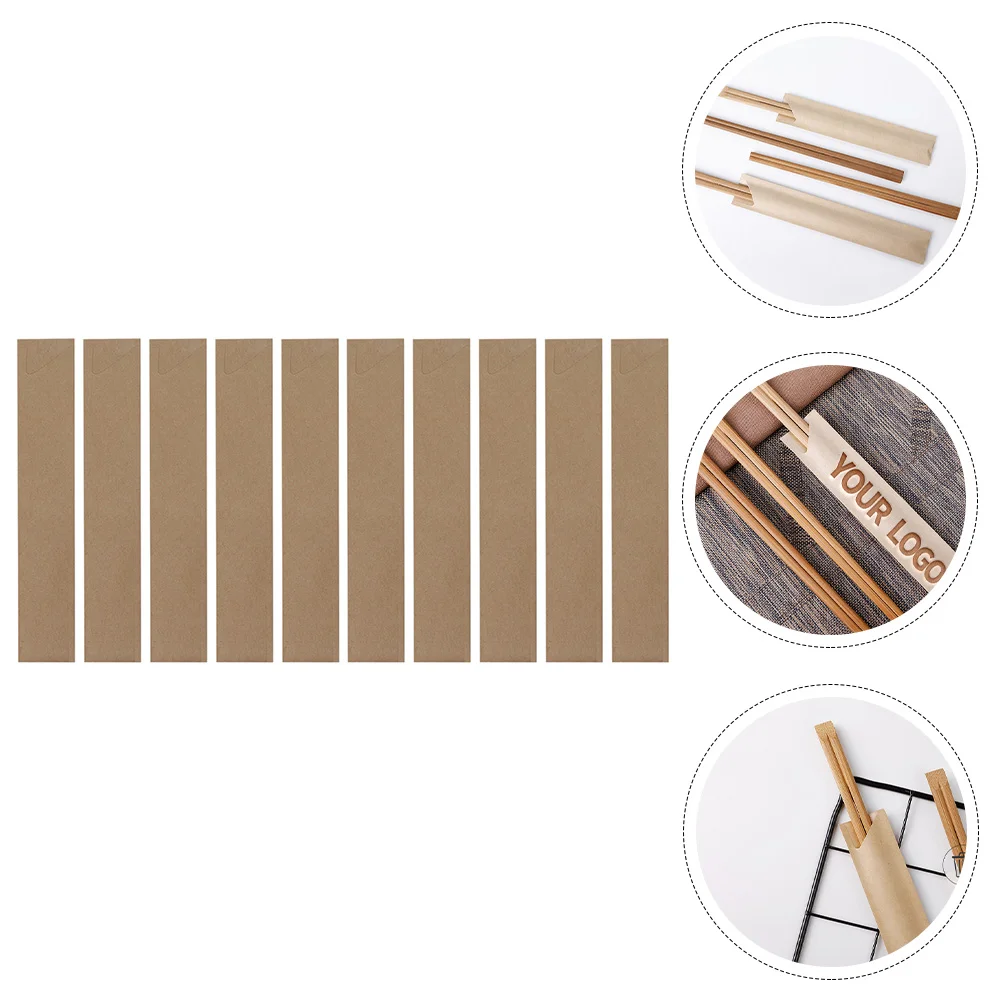

Disposable Kraft Paper Chopstick Packing Bags Waterproof Cutlery Bags Hotel Kraft Paper Waterproof Chopstick Cover