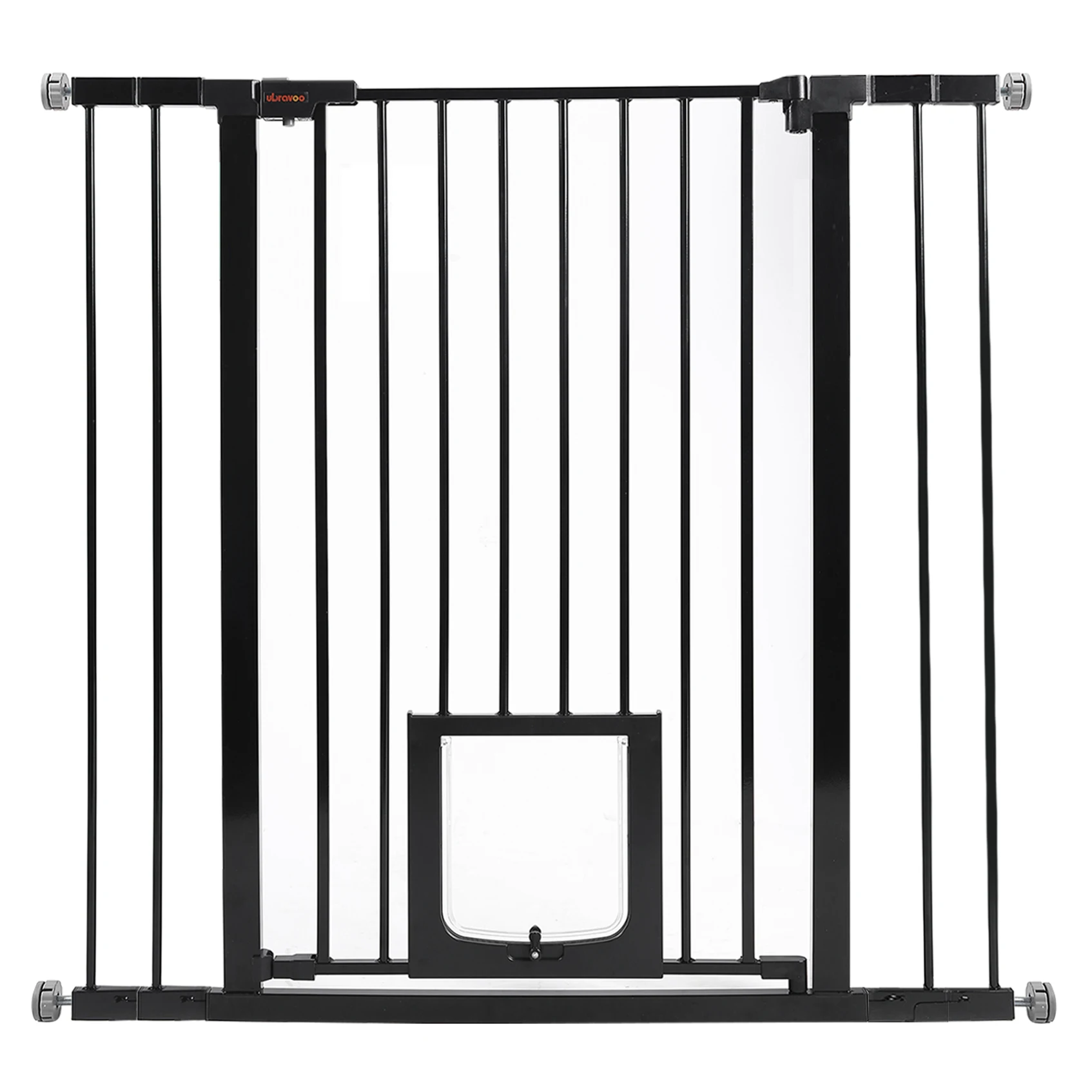 Baby Gate for Doors and Stairs, Pressure Mounting, No Drilling, Automatic Closing Metal Door Safety Gate for Children and Pets