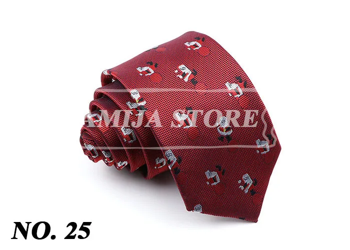 Christmas Ties For Men Red Green Blue Printed Festival Theme Party Gift Xmas Tree Santa Snowflake Slim Necktie For Man Accessori