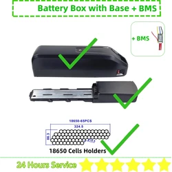 Enhanced Down Tube E - Bike Battery Case Holder with Mounting Plate and Base Tray (48V Box 18 25A BMS)
