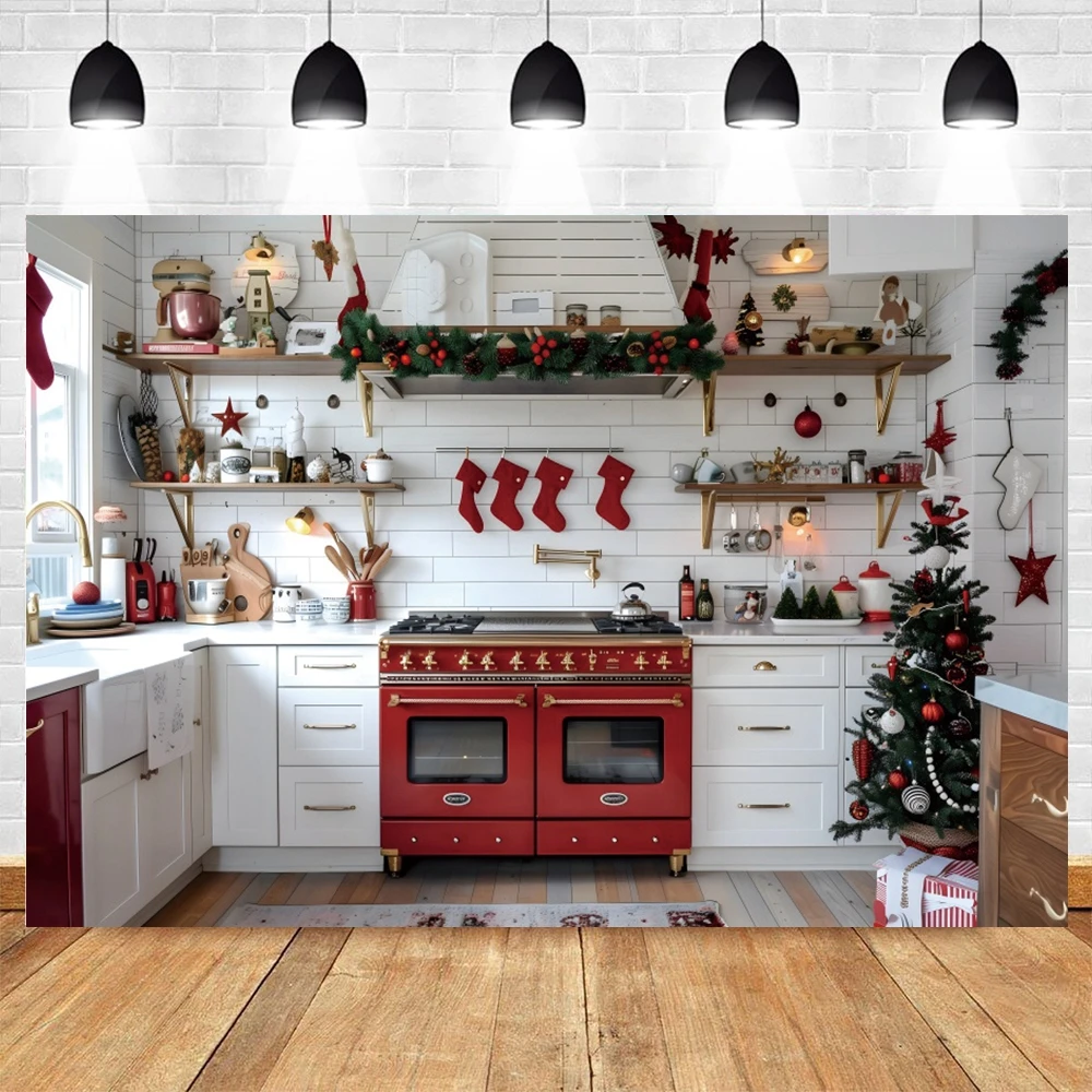 10x10ft Photo Backdrop Kate Christmas Kitchen Backdrop - 10x10ft ...