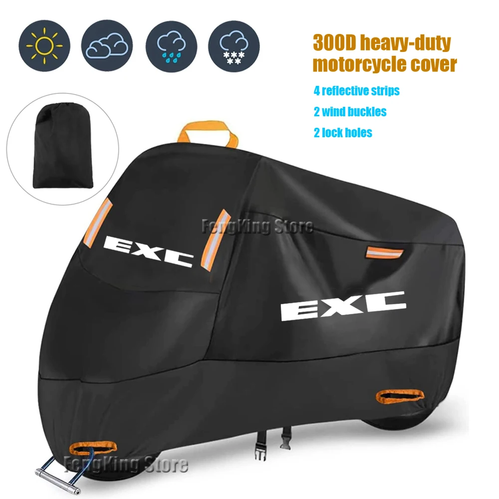 

Motorcycle Cover Waterproof Outdoor Scooter UV Protector Dust Rain Cover For EXC 125 200 250 300 400 450 500 530 Exc