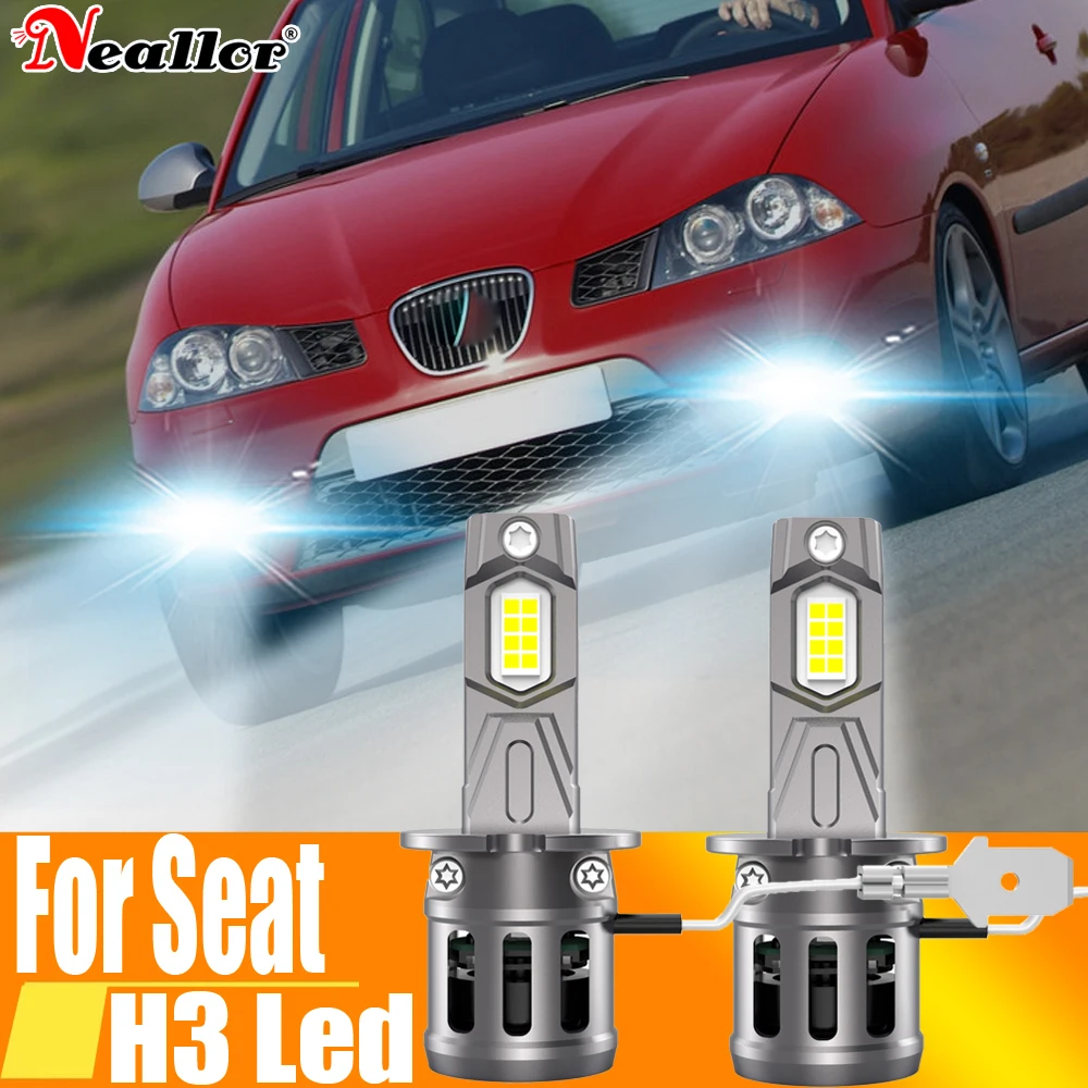 2x H3 Led Fog Light Headlight Canbus Car Bulb White Diode Driving Running  Lamp 12v 55w For Seat Ibiza 6l Leon 1p 1m Arona Altea - AliExpress