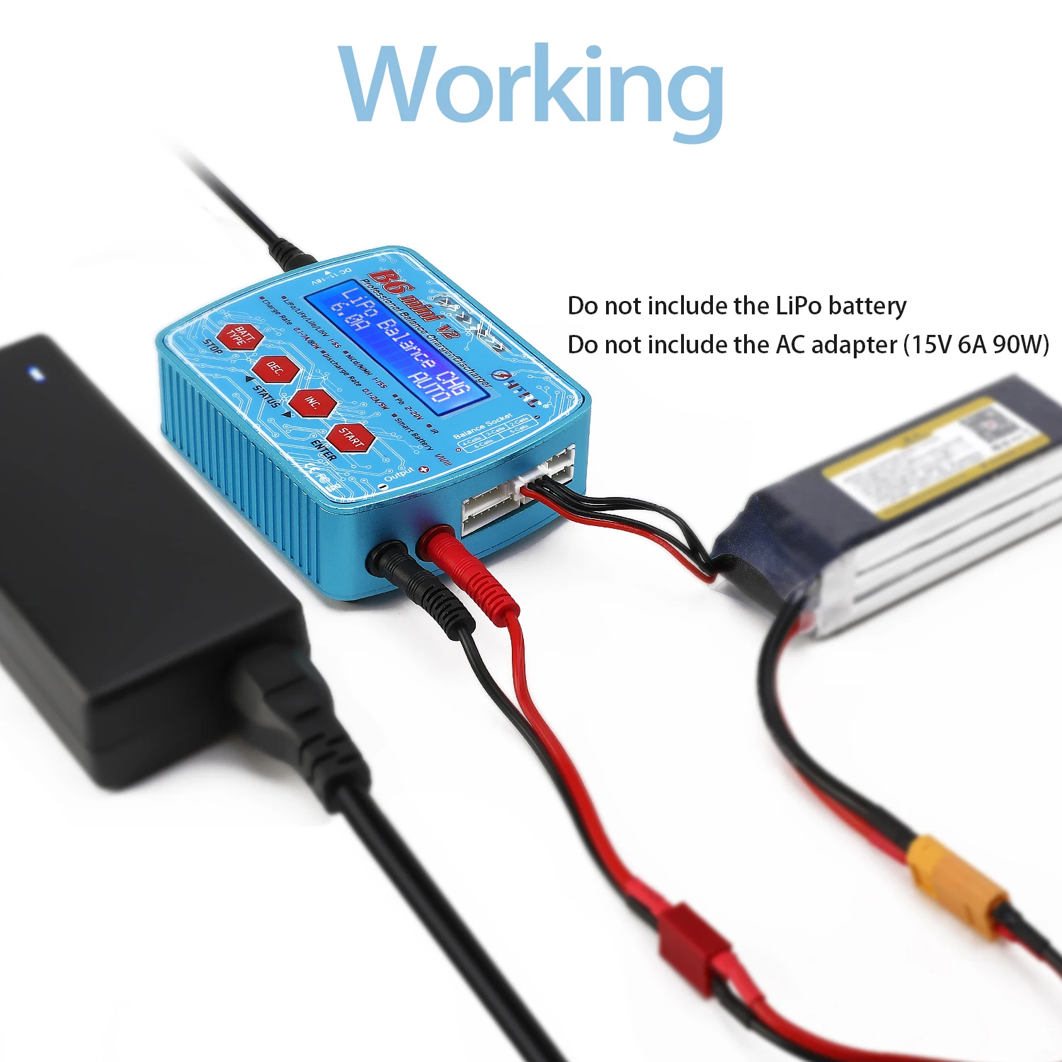 Battery Charger HTRC iMax B6 Mini V2 80W Digital Charger RC Battery Charger Discharger for PB Lipo Lihv LiIon LiFe NiCd NiMH Smart