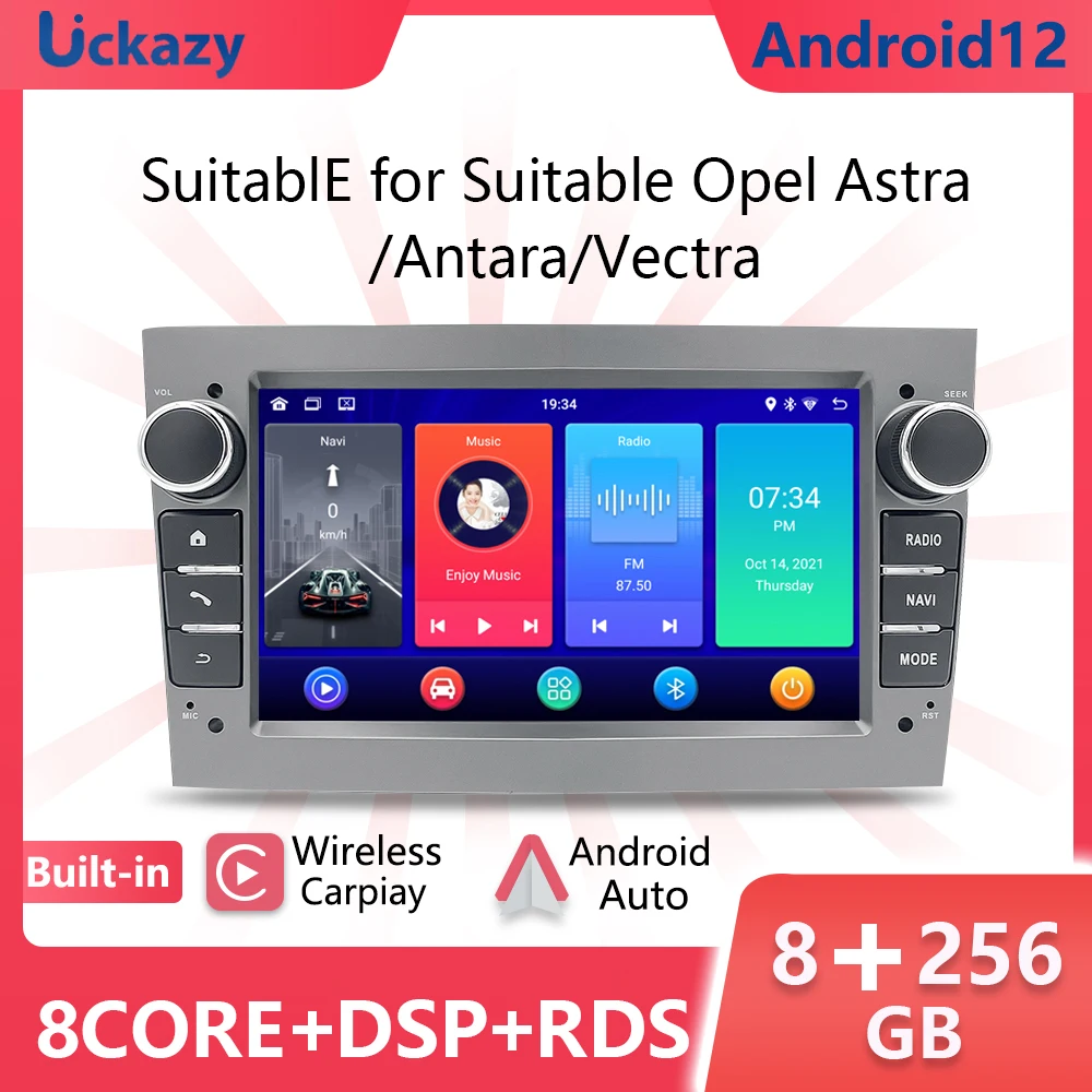 

Автомагнитола Uckazy Carplay Android 12 с GPS для Opel Astra H J Vectra Vauxhall Antara Zafira Corsa C D Vivaro Meriva Veda