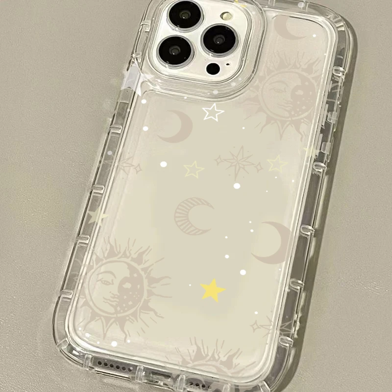 Sun Moon Stars Transparent TPU Phone Case