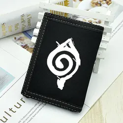 Anime Naruto Red Cloud Cosplay Canvas Trifold Wallet - Children's Gift Card Holder (QZA5)