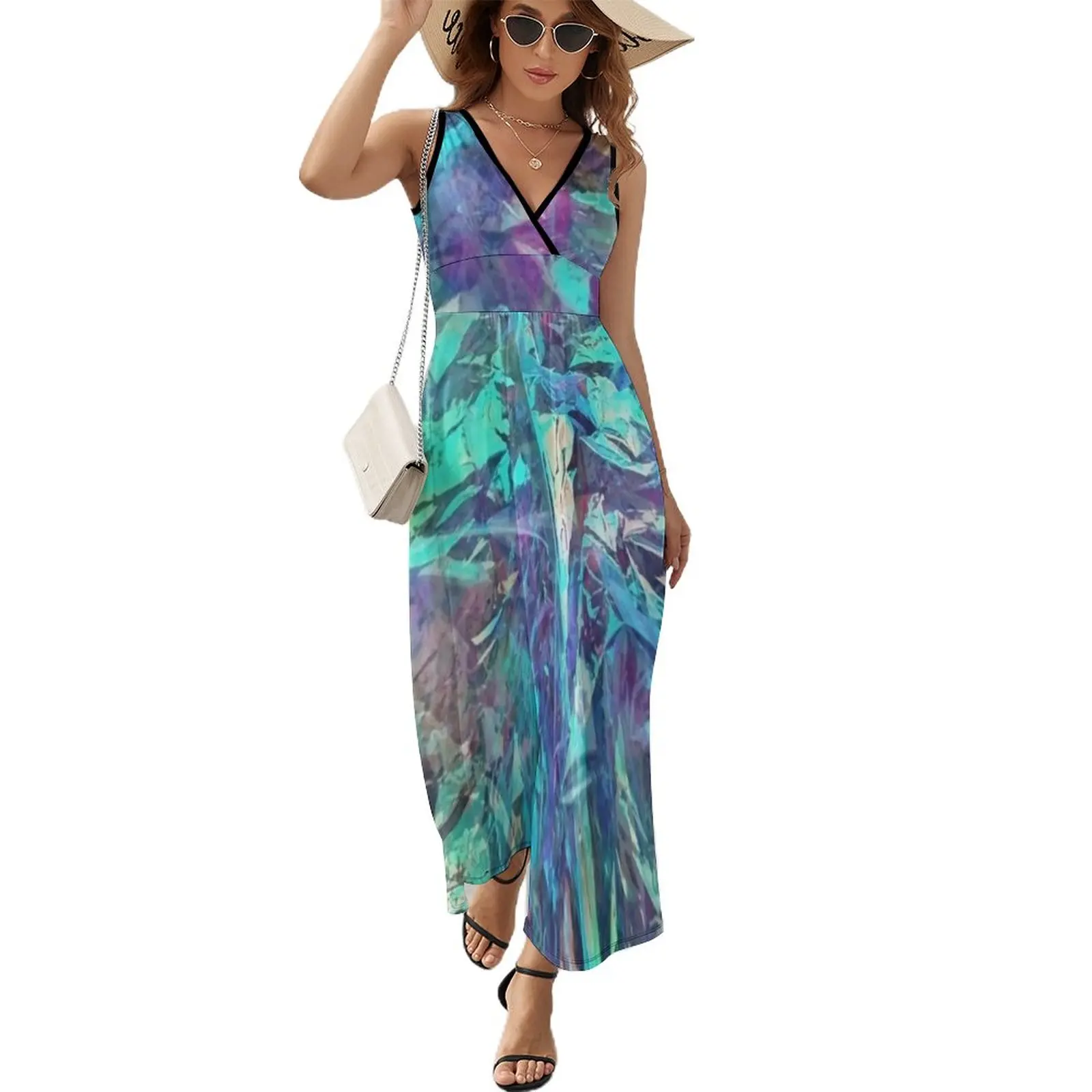 

iridescent print Sleeveless Dress beach dresses Beachwear dress dresses