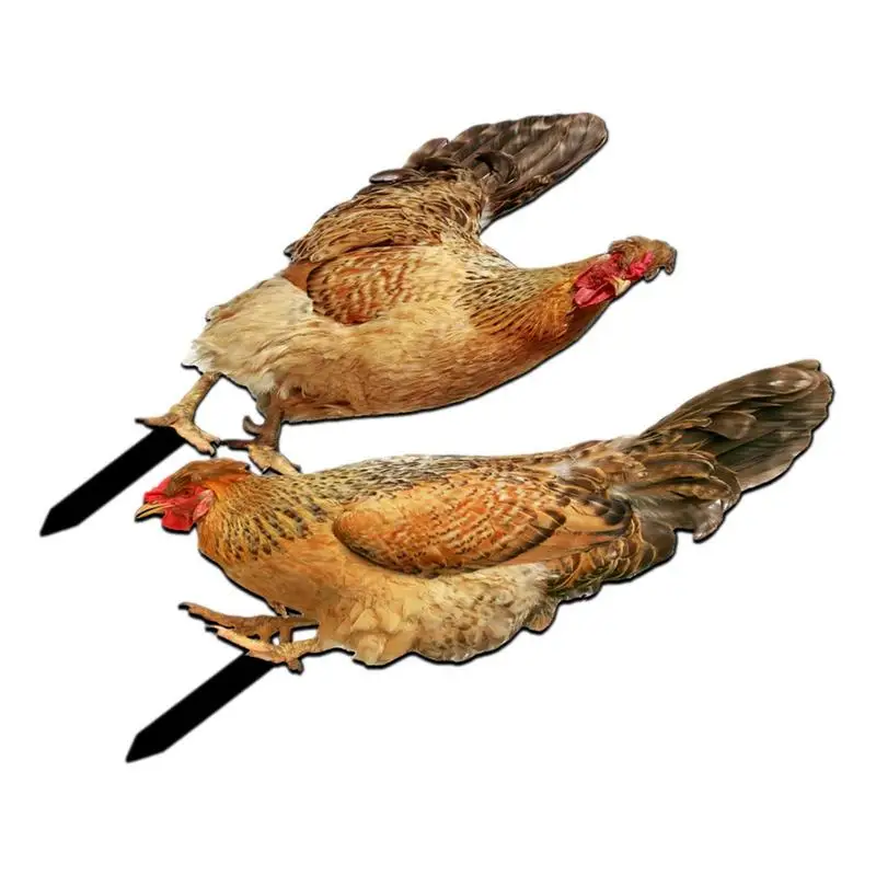 

Chicken Decor Acrylic Hen Garden Stake Weatherproof Animal Sculpture Realistic Ground Plug Rooster For Garden Patio Yard And