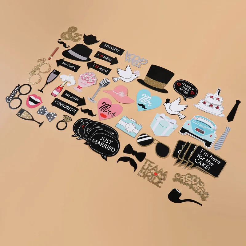 Description Picture 4 of itemWedding Party Photobooth Props Beard Lips Mr Mrs Just Married Camera Photo Prop table ornament multiuse home wedding party decor