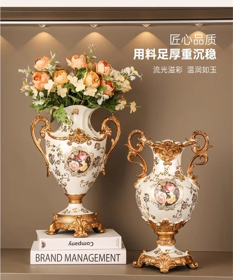 European retro vase, living room flower vase, home decoration, dining table, European creative foyer decoration 2