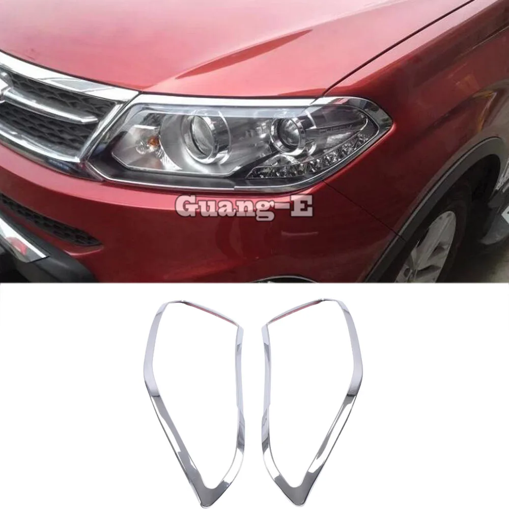 

For Chery Tiggo5 Tiggo 5 2014 2015 2016 2017 2018 Car Styling Body Head Front Light Lamp Frame Stick ABS Chrome Cover Trim 2PCS