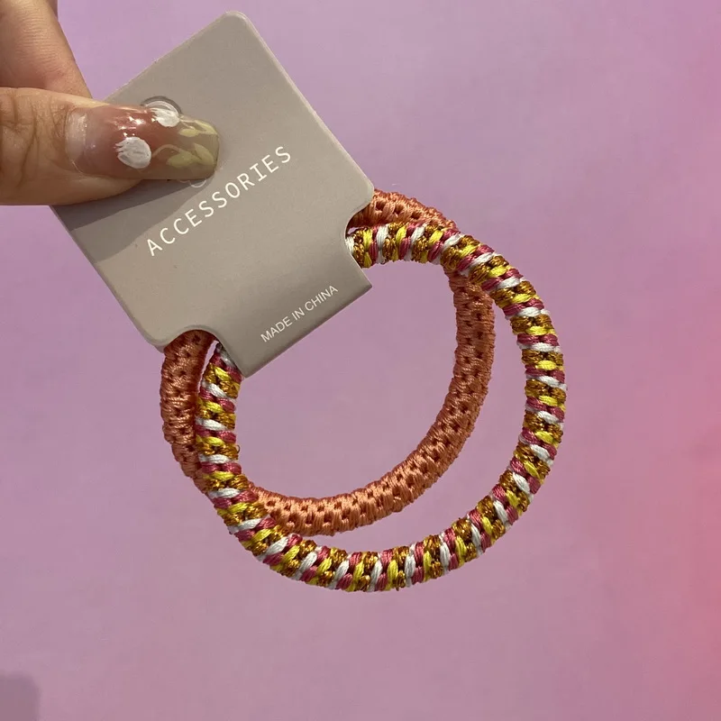 2 teile/satz Mode dicke Haar gummis für Frauen große Haare Gummibänder Dame Armband Haars eil elastische Schachtel halm Haar bänder Scrunchie – Detail 4