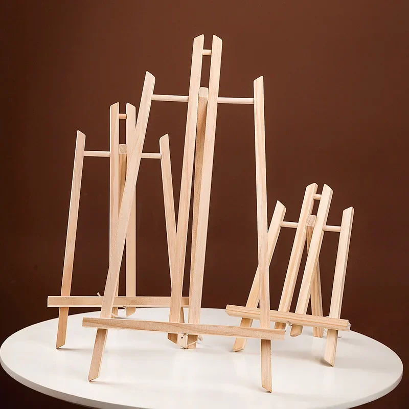 wooden easel Wooden Easel For Painting 20cm 24cm 30cm 40cm 50cm Height Folding Desktop Display Triangle Bracket Art Supplies 1 Piece HJ-02