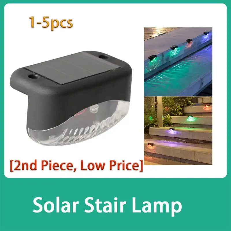 

1-5pcs LED Solar Lamp Footstep Stair Outdoor Waterproof Wall Light Garden Landscape Step Deck Lights Balcony Fence Solar Lights
